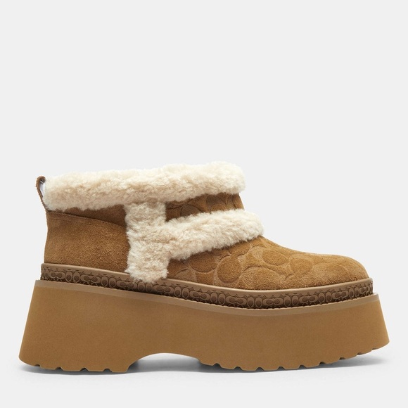 Coach Women's Tan Platform Ankle Boots - Picture 2 of 10